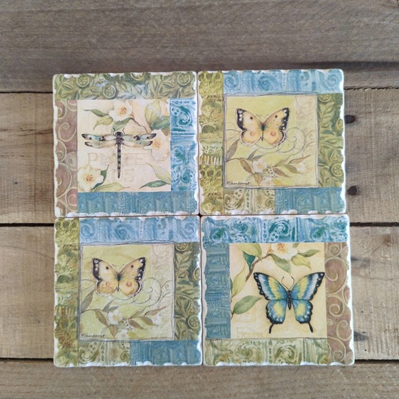 2020 Susan Winget Nature Garden by Certified International Ceramic Coasters - Picture 3 of 11